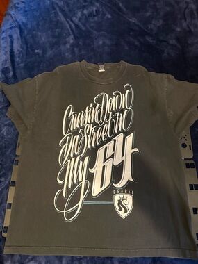 Black Graphic Short-Sleeve Tee - 'My 64' Script